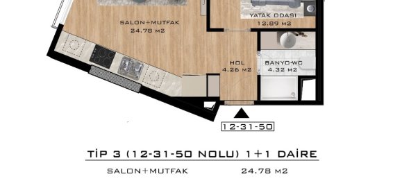 Apartamento de 2 divisões em Istanbul, Turkey N.º 32390 3