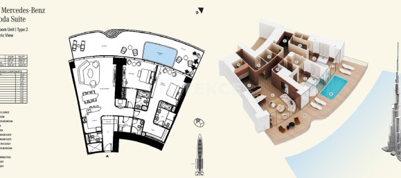 Apartamento de 3 dormitorios en Dubai, UAE No. 15697 18