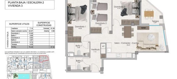 3 غرف نوم شقة في Santa Pola, Spain رقم 13282 6