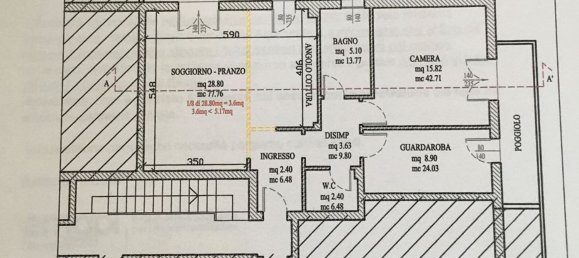 3 rooms Apartment in Albignasego, Italy No. 175836 6