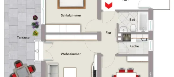 Квартира с 1 спальней в Швайнфурт, Германия № 344042 11