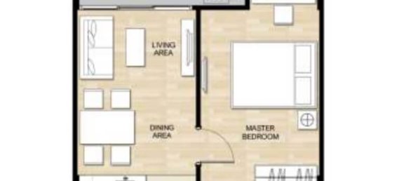 Apartamento com 1 quarto em condomínio em Bangkok, Thailand N.º 2330 6