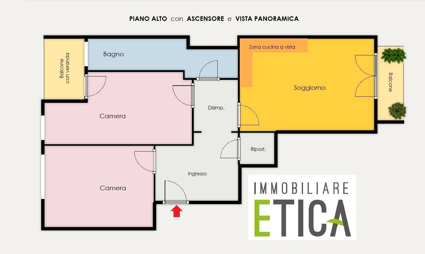 2 Schlafzimmer Wohnung in Turin, Italy, Nr. 110479