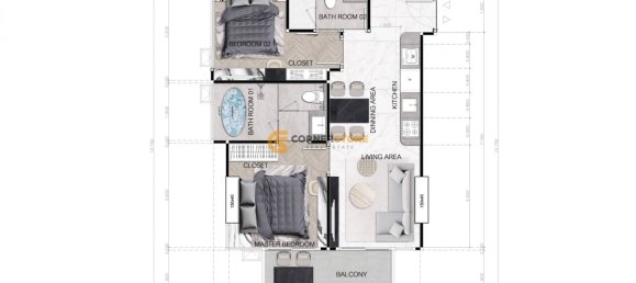 Eigentumswohnung in Pattaya, Thailand 67m², Nr. 26635 7
