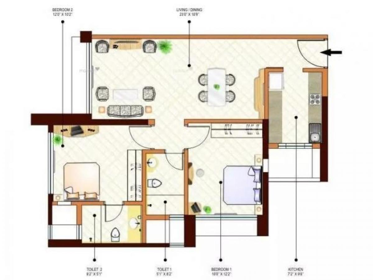 2 bedrooms House in Mumbai, India No. 51367