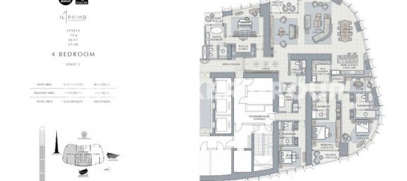 Квартира с 4 спальнями в IL PRIMO, Даунтаун Дубай (Даунтаун Бурдж Дубай), ОАЭ № 57780 13