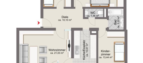 Квартира с 3 комнатами в Miesbach, Германия № 127738 10