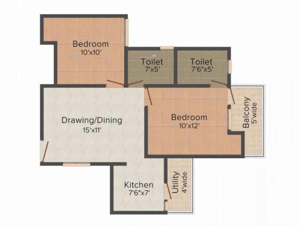 2 bedrooms House in Ghaziabad, India No. 61868