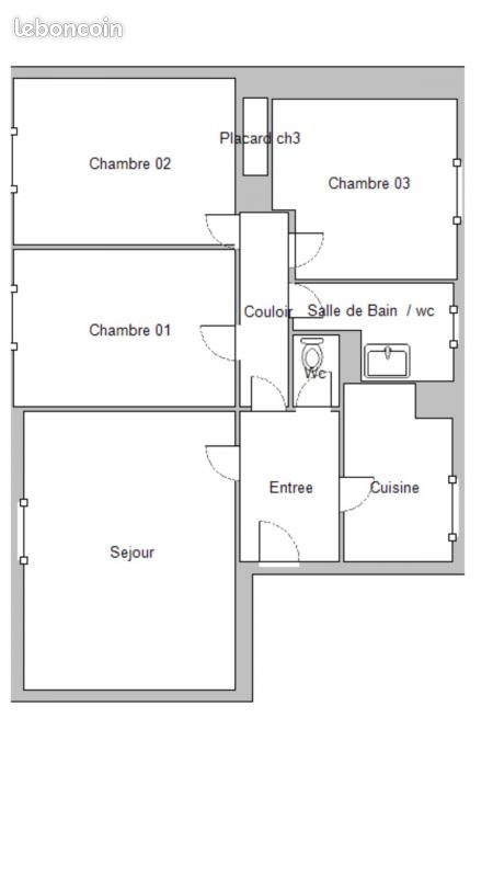 3 غرف نوم شقة في Meaux, France رقم 334120