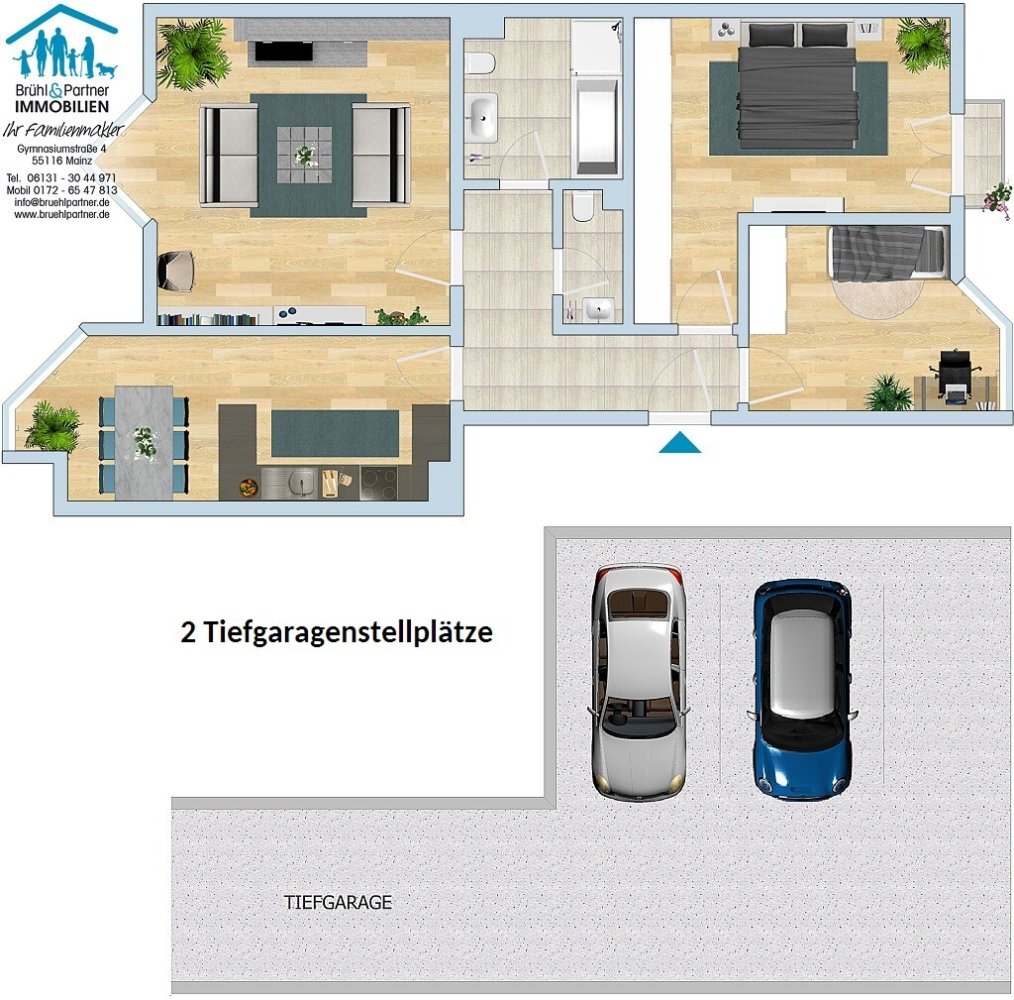 2 غرف نوم شقة في Mainz, Germany رقم 85515