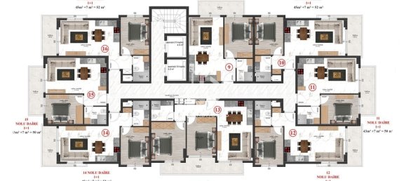 Квартира 1+1 в Аланья, Турция № 4872 28