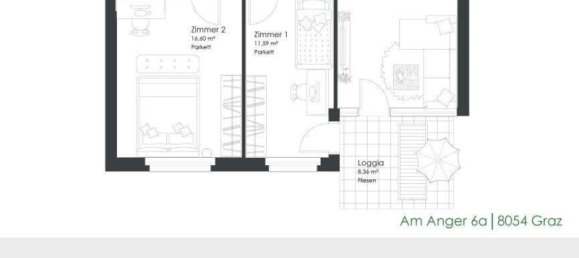Квартира с 2 комнатами в Зайерсберг-Пирка, Австрия № 242132 26