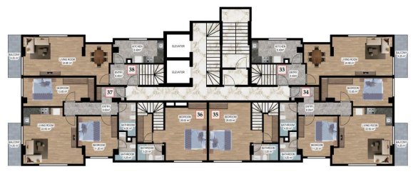 3-salle Appartement à Alanya, Turkey No. 10017 4