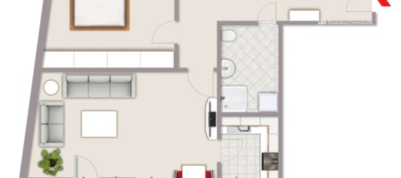 1 غرف نوم شقة في Esslingen, Germany رقم 59250 12