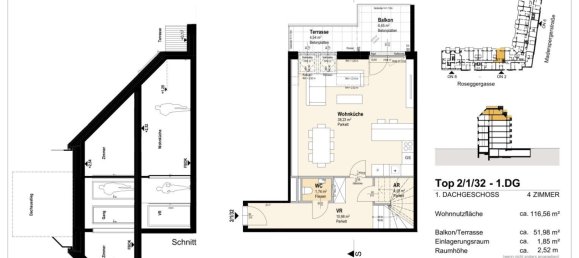 Квартира с 4 комнатами в Оттакринг, Австрия № 193048 13