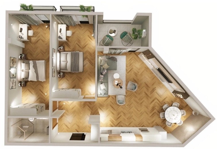 2 bedrooms Apartment in Tbilisi, Georgia No. 665