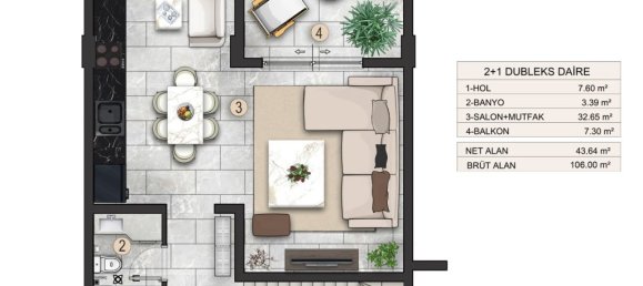 Penthouse 2+1 in Gazipasa, Turkey No. 22807 19