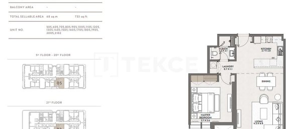 Apartamento T1 em Jumeirah Village Circle, UAE N.º 203349 11