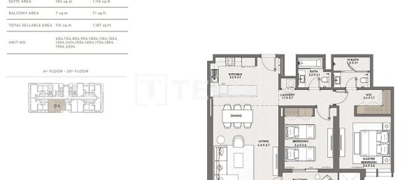 Apartamento T1 em Jumeirah Village Circle, UAE N.º 203349 24