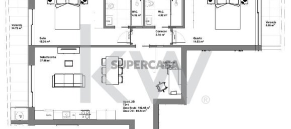 Квартира с 2 спальнями в Авейру, Португалия № 152554 7