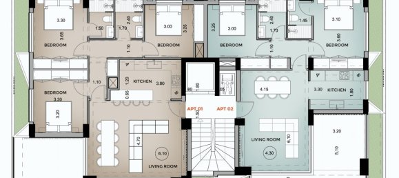 2 Schlafzimmer Wohnung in Deryneia, Cyprus, Nr. 21855 12