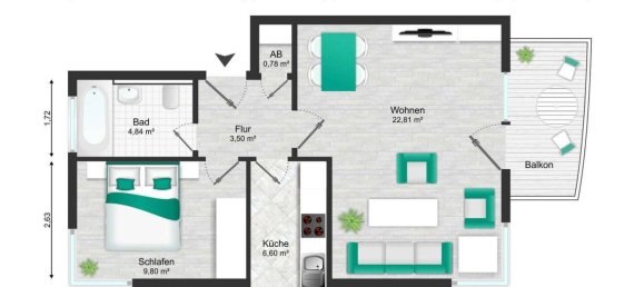 2 rooms Apartment in Dresden, Germany No. 311223 3