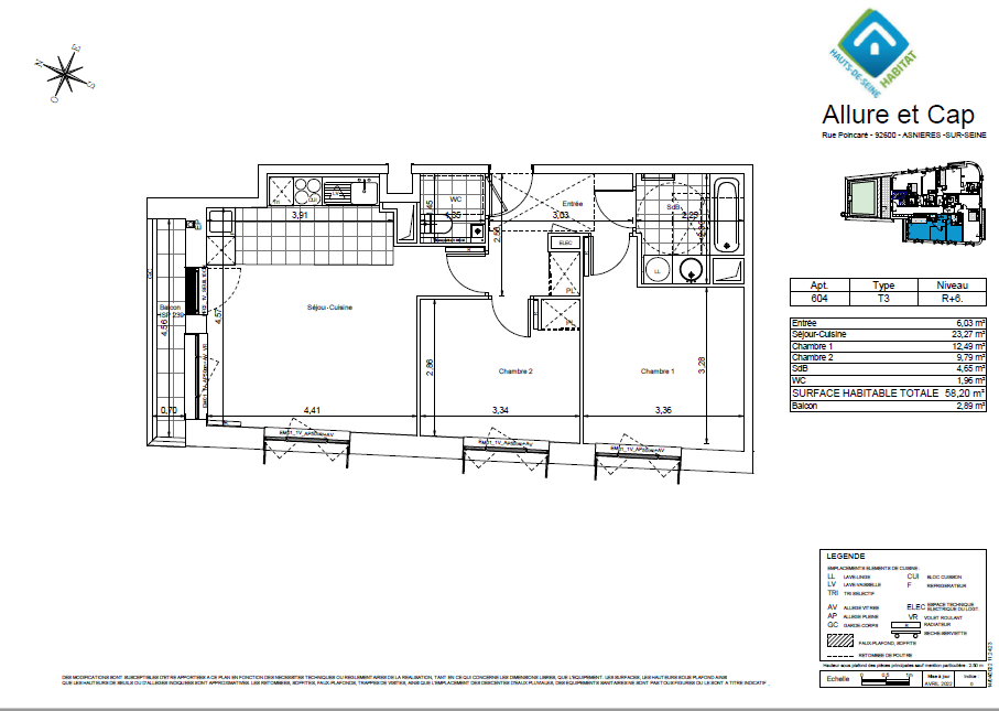 2 bedrooms Apartment in Asnieres-sur-Seine, France No. 170344