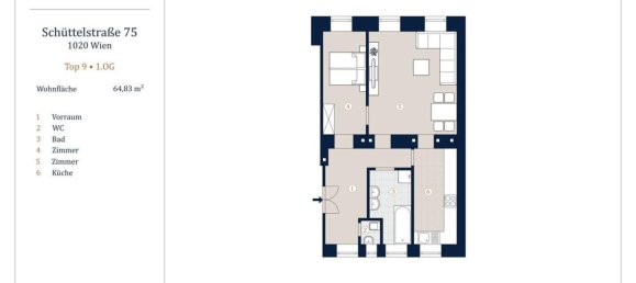 3 rooms Apartment in Leopoldstadt, Austria No. 252070 13