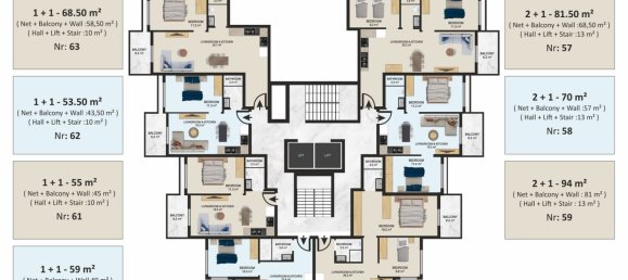 Apartamento 2+1 em Oba, Turkey N.º 13211 27