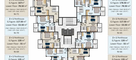 Apartamento 2+1 em Oba, Turkey N.º 13211 28