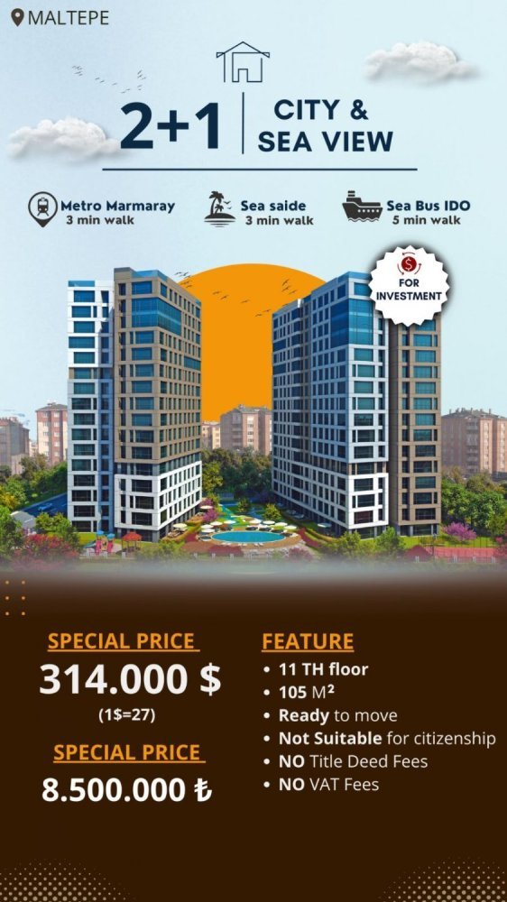 Apartamento de 2+1 en Maltepe, Turkey No. 40475