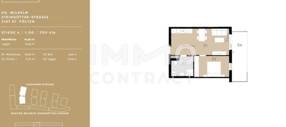 Квартира с 2 комнатами в Занкт Пёльтен, Австрия № 182377 23