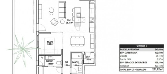 Bungalow de 3 dormitorios en Pilar de la Horadada, Spain No. 3714 10