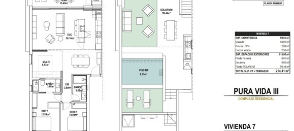 Bungalow de 3 dormitorios en Pilar de la Horadada, Spain No. 3714 11