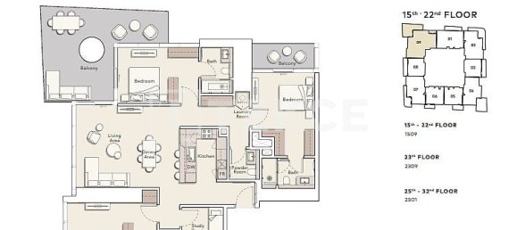 3 Schlafzimmer Wohnung in Jumeirah Lake Towers, UAE, Nr. 16807 21
