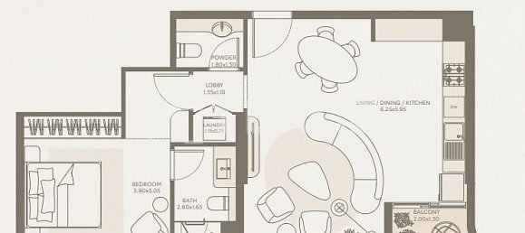 1 chambre appartement à vendre à Majan, Dubai, UAE № 196956 20