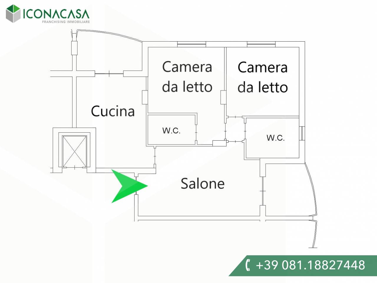 3 rooms Apartment in Giugliano in Campania, Italy No. 25418