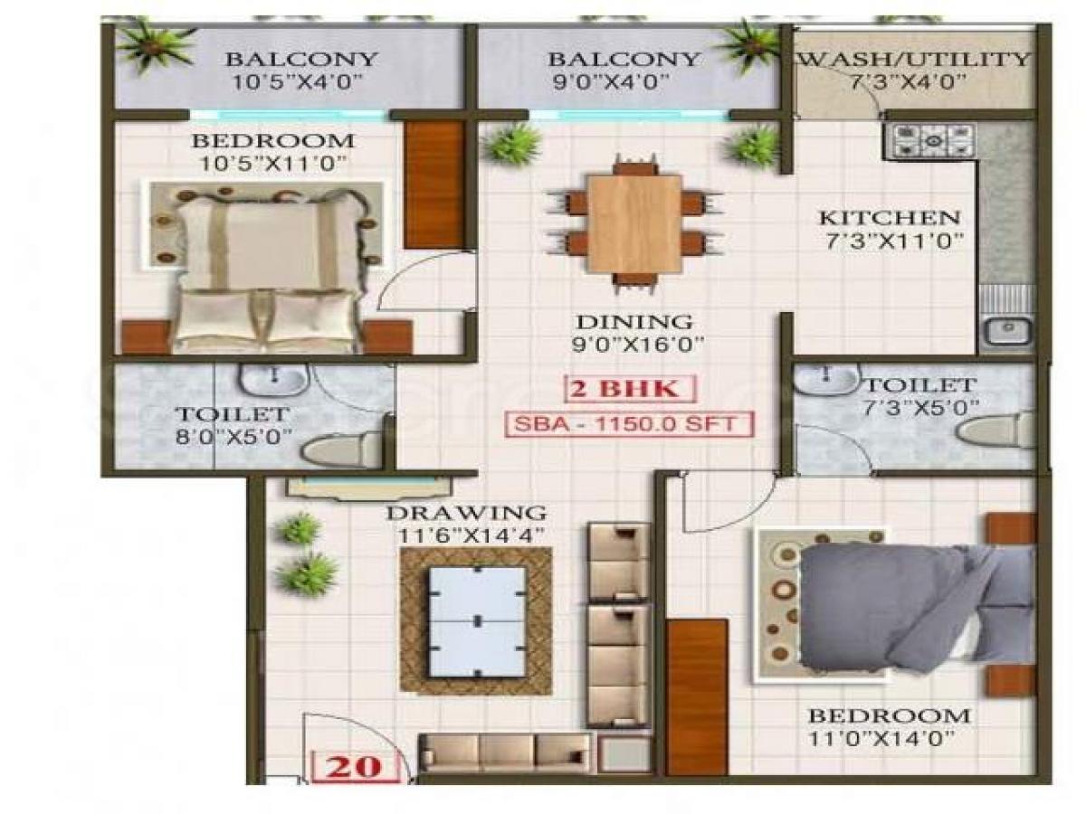 2 bedrooms House in Bangalore, India No. 13861