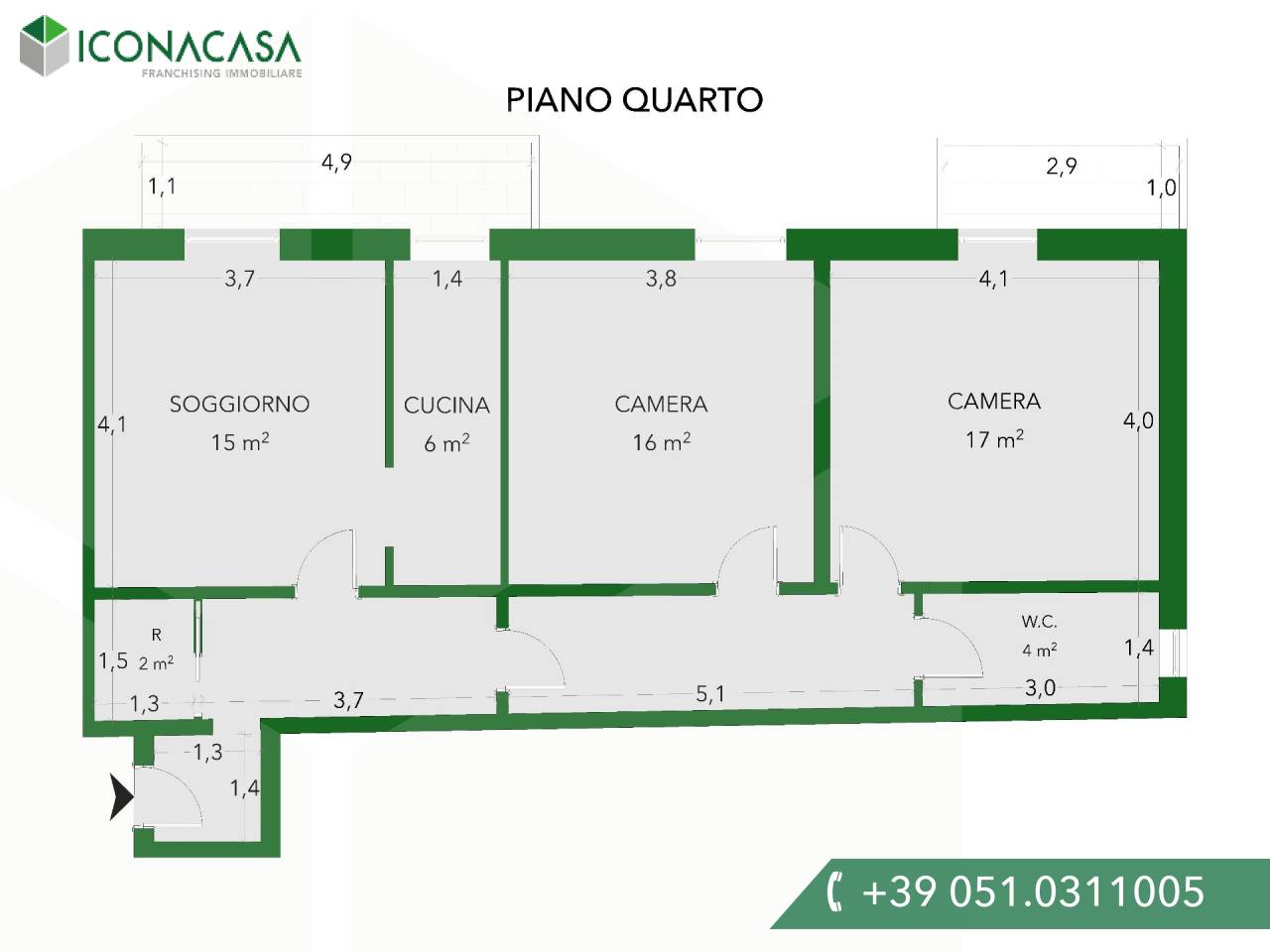 3-Zimmer Wohnung in Bologna, Italy, Nr. 24699