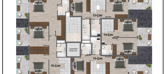 Пентхаус 2+1 в Газипаша, Турция № 22841 6