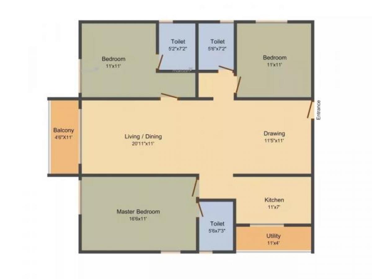 3 غرف نوم منزل في Hyderabad, India رقم 14484