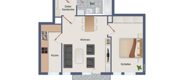 Квартира с 1 спальней в Reutlingen, Германия № 109189 11