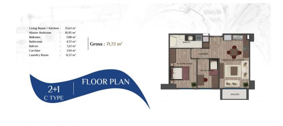 2-Zimmer Wohnung in Kartal, Turkey, Nr. 27740 20