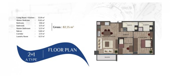 2-Zimmer Wohnung in Kartal, Turkey, Nr. 27740 19