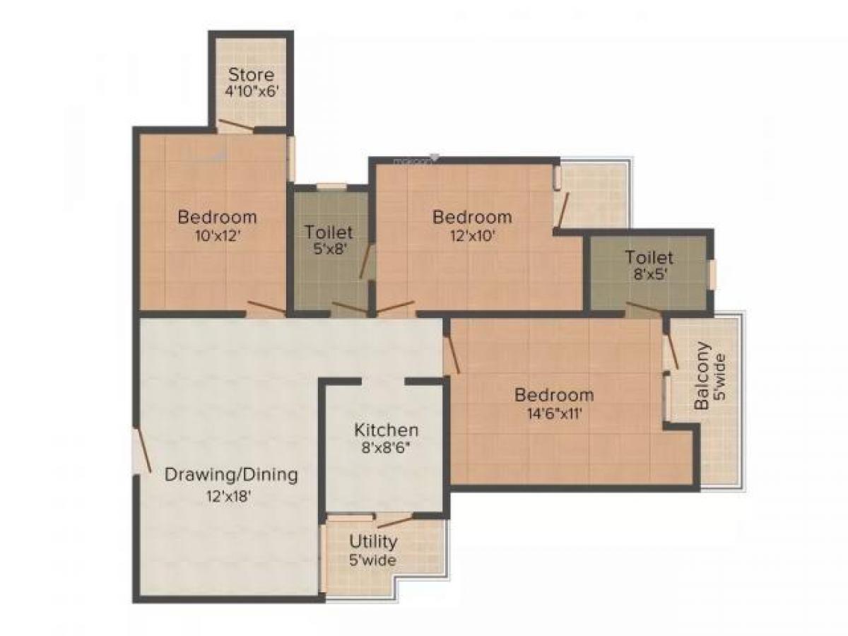 3 Schlafzimmer Haus in Ghaziabad, India, Nr. 51235