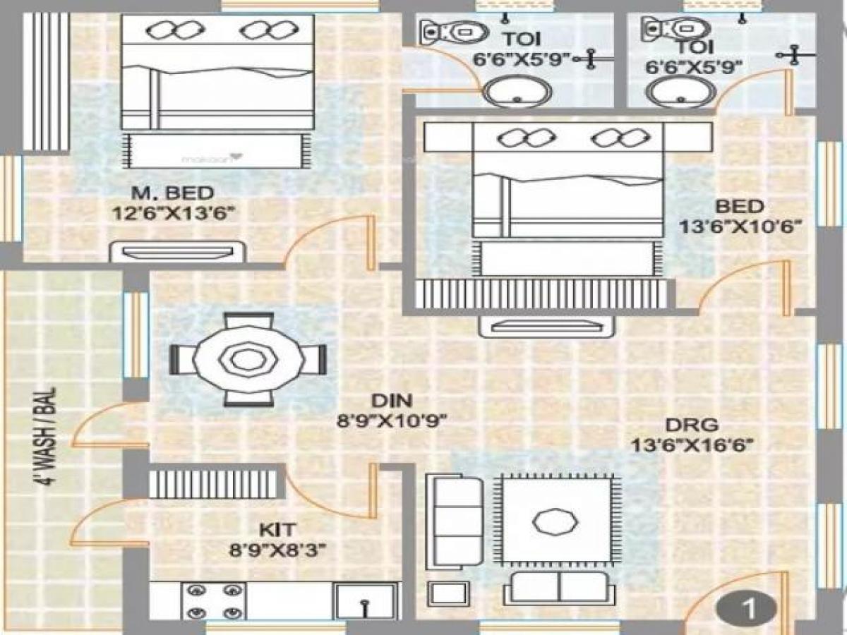 2 bedrooms House in Guntur, India No. 43831