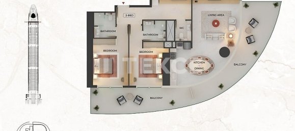 Apartamento T3 em Dubai, UAE N.º 104744 22