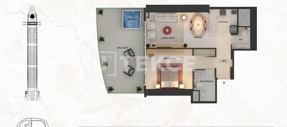 Apartamento T3 em Dubai, UAE N.º 104744 18