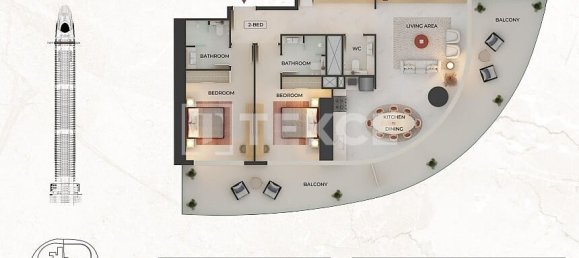 Apartamento T3 em Dubai, UAE N.º 104744 20