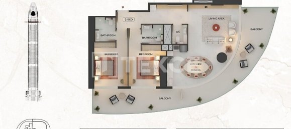 Apartamento T3 em Dubai, UAE N.º 104744 16